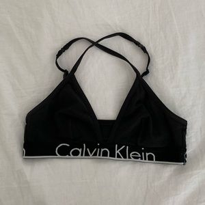 black calvin klein triangle bralette